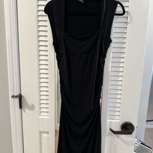 Moda International Black Sleeveless Maxi Dress with Drape